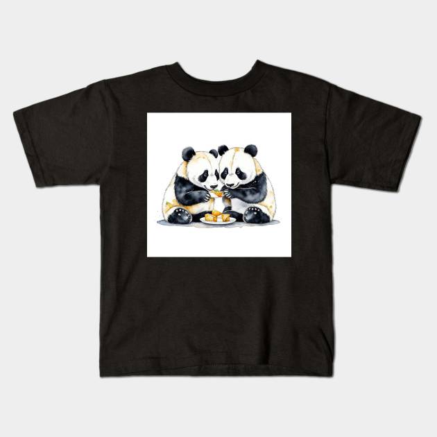 Panda Bear Study Kids T-Shirt by Oldetimemercan